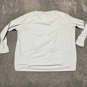 Lululemon Shirt Womens Medium ? Long Sleeve High Low Lightweight Relaxed Blue